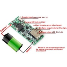 3.7V Li-ion  Micro USB  5V 1A Charger اصنع بنفسك باور بانك صغير 
